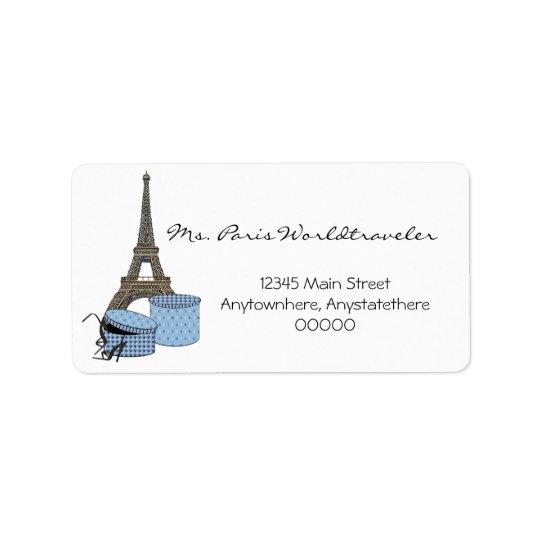 Soirée bleue dans des étiquettes de adresse de