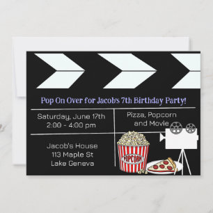 Soirée cinéma Anniversaire Fête Invitation