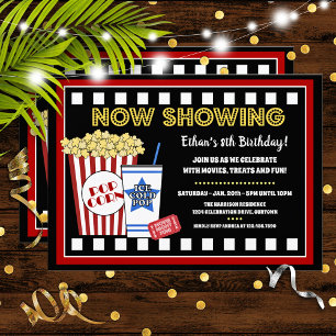 Soirée cinéma Anniversaire Fête Invitation