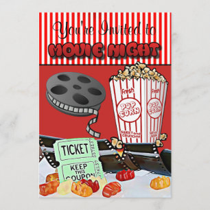 Soirée cinéma Invitations de fête d'anniversaire