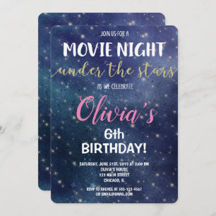 Soirée cinéma sous les invitations d'anniversaire