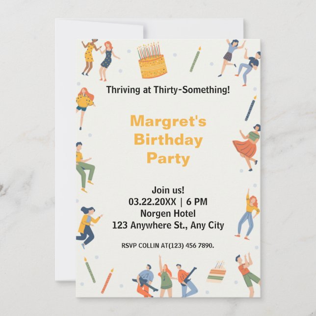 Soirée d'anniversaire mignonne moderne (Devant)