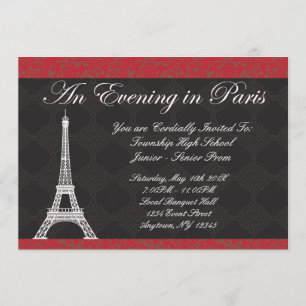 Soirée dans des invitations de bal d'étudiants de