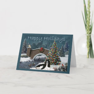 Soirée de carte de Noël d'épagneul de springer