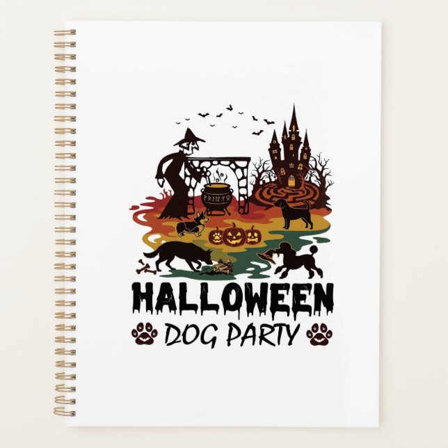 Soirée de chien d'Halloween Sorcières Chiens Citro (Devant)