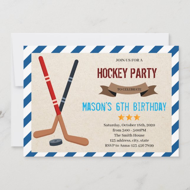 Soirée de hockey sur glace Invitation (Devant)