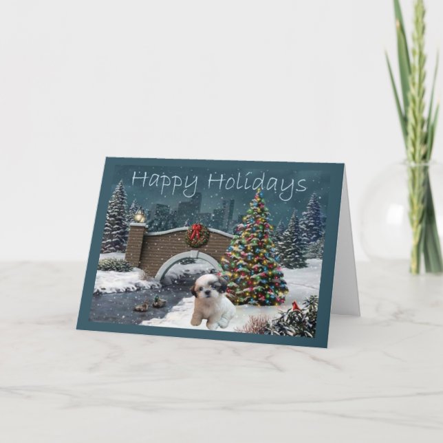 Soirée de la carte de Noël Shih Tzu (Devant)