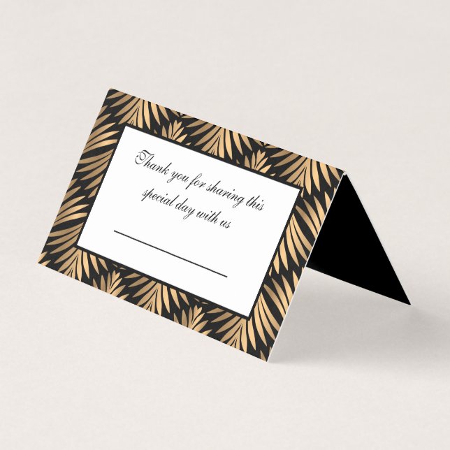 Soirée de mariage élégante Black Gold Art Déco Gat (Front)