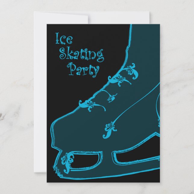 soirée de patinage sur glace invitation paisley (Devant)