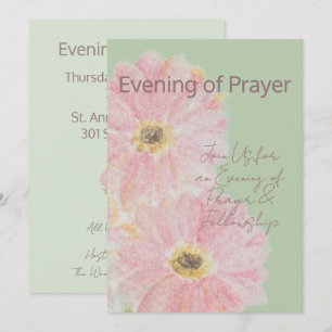 Soirée de Prière   Invitation Plate Gerbera Daisy 