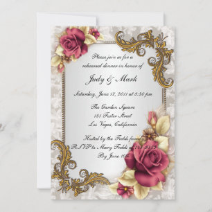 Soirée de répétition Elégant Red Roses Invitation
