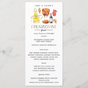 Soirée de Thanksgiving Friendsgiving Menu du dîner