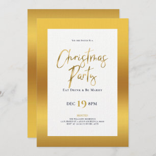 Soirée de typographie de Noël or invitation