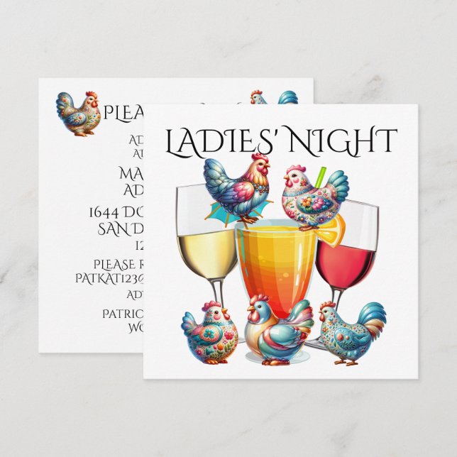 SOIRÉE DES DAMES, etc. Invitation (Devant / Derrière)