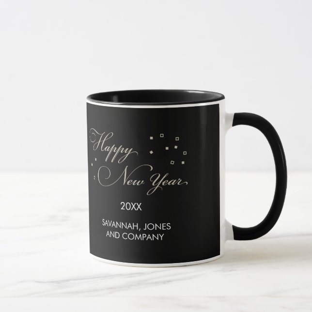 Soirée du Nouvel An sophistiquée, Mug noir et tan (Droite)