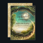 Soirée enchantée, invitations de parties<br><div class="desc">Soirée enchantée, invitations de parties scintillantes. Cette conception souple peut être employée pour des anniversaires, des bals d'étudiants, des douches nuptiales ou n'importe quelle autre partie que vous voudriez. Elle est créée avec une lune mystique dans une forêt enchantée avec des parties scintillantes partout. Les approvisionnements supplémentaires de partie sont...</div>