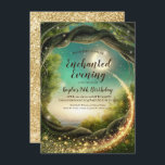 Soirée enchantée, invitations de parties<br><div class="desc">Soirée enchantée, invitations de parties scintillantes. Cette conception souple peut être employée pour des anniversaires, des bals d'étudiants, des douches nuptiales ou n'importe quelle autre partie que vous voudriez. Elle est créée avec une lune mystique dans une forêt enchantée avec des parties scintillantes partout. Les approvisionnements supplémentaires de partie sont...</div>