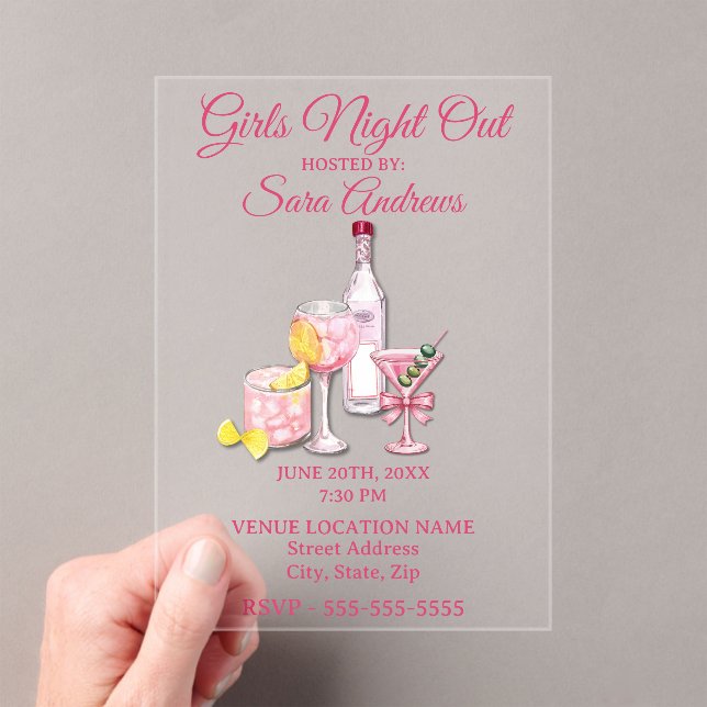 Soirée entre filles Cocktail Party Invitation en A (In situ (ordinateur de poche))