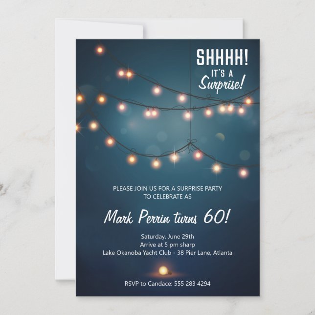 Soirée nocturne Invitation à la fête d'anniversair (Devant)