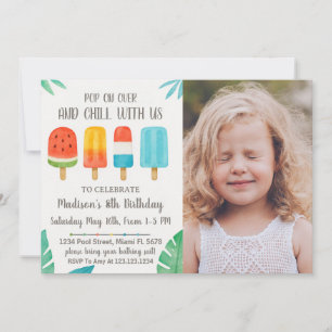 Soirée Popsicle Invitation d'anniversaire