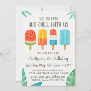 Soirée Popsicle Invitation d'anniversaire