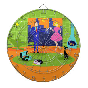 Soirée romantique rétro Cible de flechettes couple