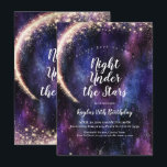 Soirée sous les étoiles Invitations<br><div class="desc">Invitation pour une Nuit sous les Étoiles. Ce design polyvalent peut être utilisé pour les anniversaires, les bals de promo, les enterrements de vie de jeune fille ou toute autre fête que vous souhaitez. Il est créé avec un fond de galaxie mystique avec des paillettes qui scintillent partout. Des fournitures...</div>