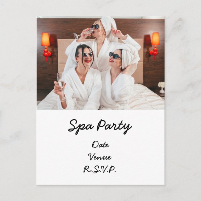 Soirée spa avec invitation photo personnalisée (Devant)