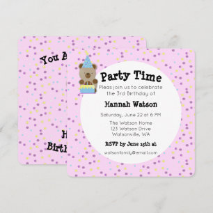 Soirée Teddy Bear Anniversaire Invitation
