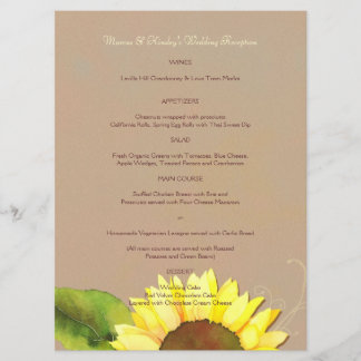 Soirée Tournesol tendance Accueil Dîner Menu
