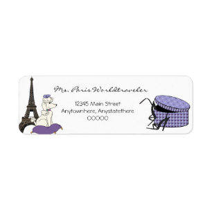 Soirée violette à Paris Étiquette de adresse To