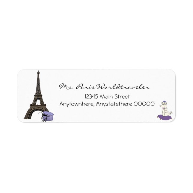 Soirée violette à Paris Étiquette de adresse Tour  (Devant)