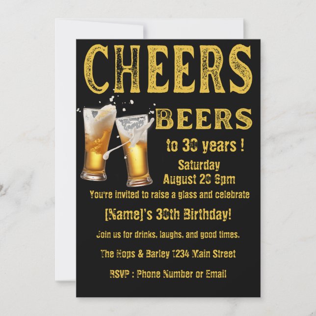 Soirées et bières 30e anniversaire Invitation de f (Devant)