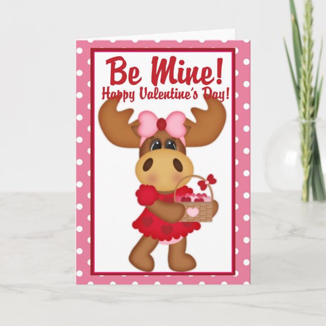 Sois À Moi ! Carte Heureuse Sainte-Valentin Moose  (Devant)