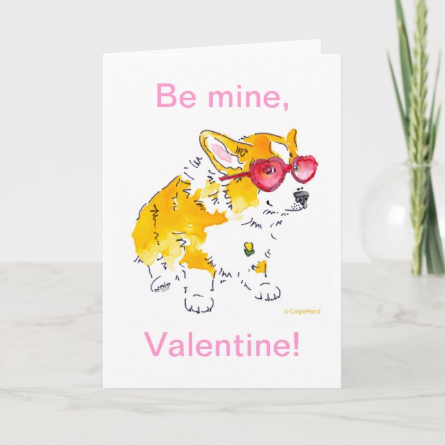 Sois À Moi, Valentine ! Carte Corgi (Devant)