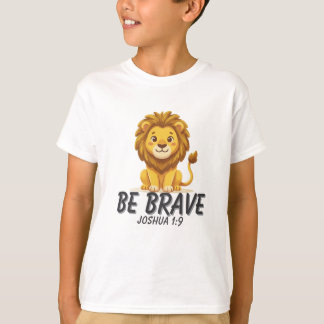 Sois Courageux Josué 1:9 T-shirt Chrétien pour Enf