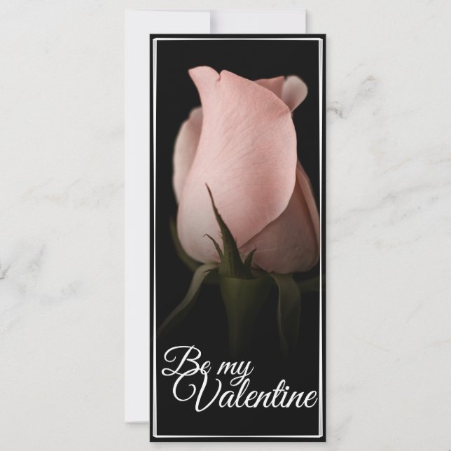 Sois ma Saint-Valentin avec une rose rose (Devant)