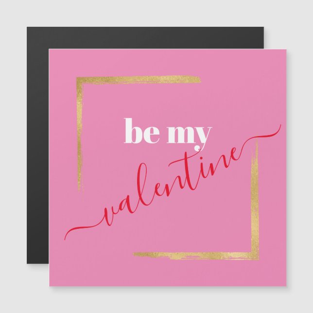 Sois ma Saint Valentin | Carte magnétique moderne  (Devant / Derrière)