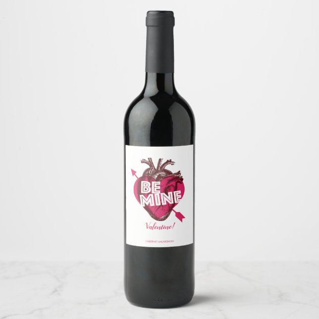Sois Mon Coeur. Le Étiquette de vin de Valentine (Devant)