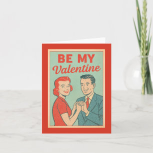 Sois mon Valentin Retro Carte de vœux