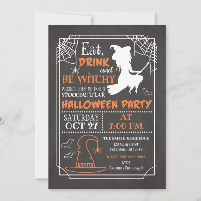 Sois Witchy Halloween Party Invitation (Devant)