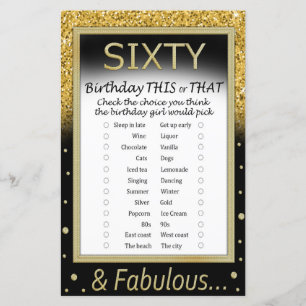 Soixante Anniversaire Ce ou ce jeu