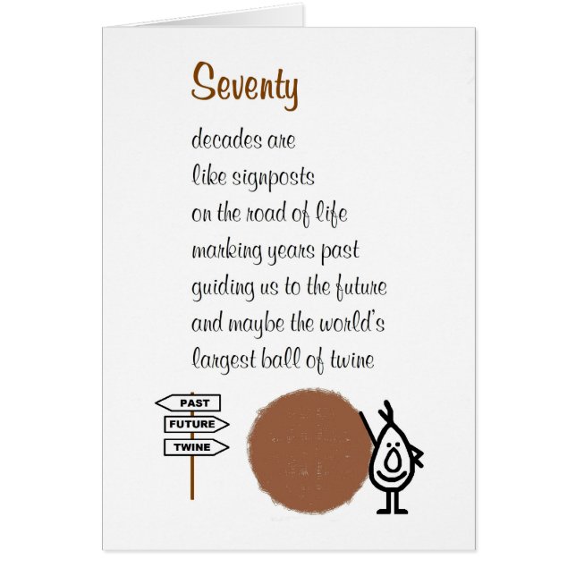 Soixante-dix - drôle de soixante-dixième poème d'a (Devant)