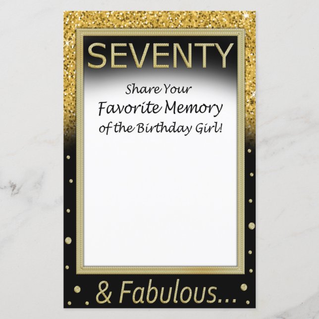 Soixante-dix Mémoire préférée de la fille d'annive (Devant)