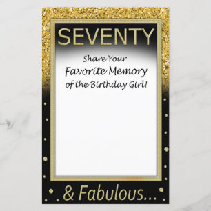 Soixante-dix Mémoire préférée de la fille d'annive