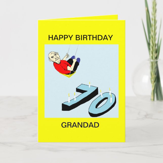 Soixante-dixième CARTE D'ANNIVERSAIRE de PAPY (Devant)