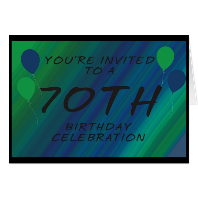 soixante-dixième Carte d'invitation de fête (Devant horizontal)