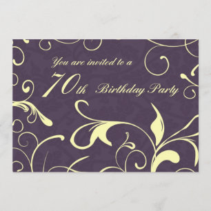 Soixante-dixième cartes d'invitation de fête