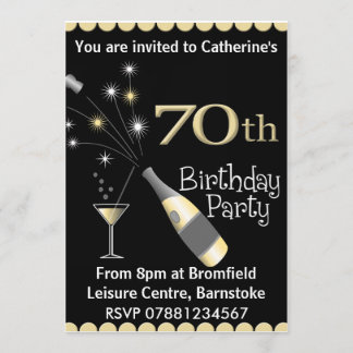 soixante-dixième Invitation de fête d'anniversaire