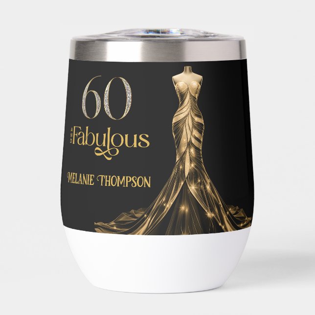 Soixante et Fabuleux Robe Or Noir 60e Anniversaire (Avant)